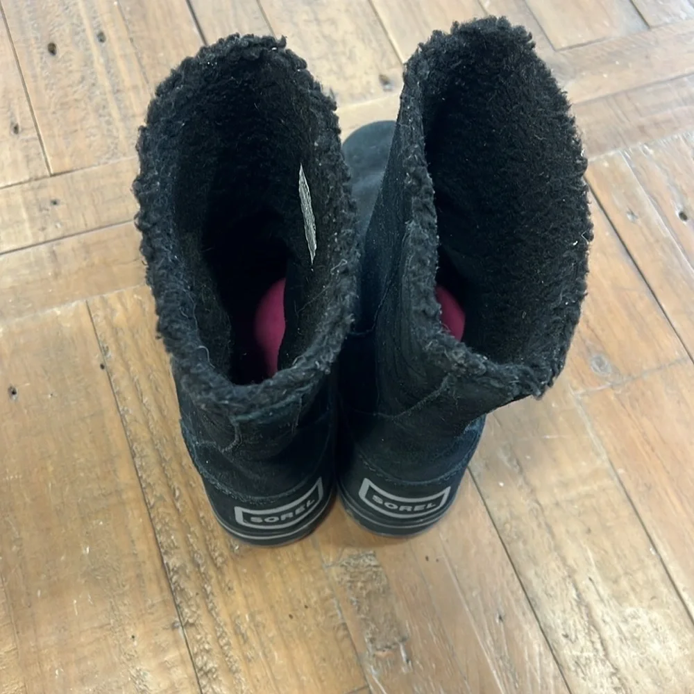 Sorel Glacy black suede winter boots